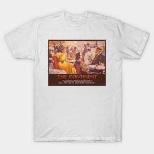 Vintage railway advert for travel to the Continent T-Shirt